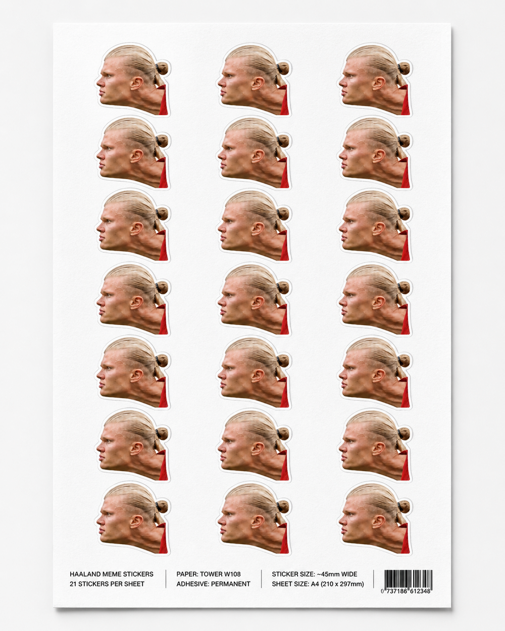 DROP 001 — Haaland Meme Sticker Sheet (21 Stickers)